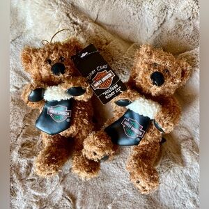 Vintage Harley Davidson Teddy Bear Stocking Christmas Ornaments